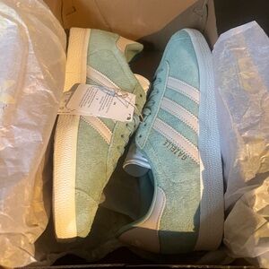 Adidas Gazelle Pastel Green Suede Shoes